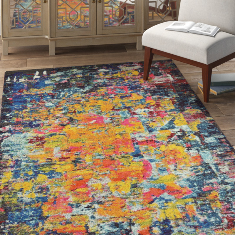 Ebern Designs Evelyse Abstract Multicolor Area Rug & Reviews Wayfair